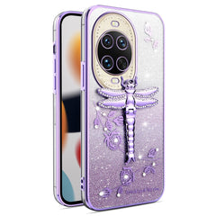 Coque KADEM pour Huawei Nova 14 Ultra 5G, motif libellule, béquille, TPU, fleurs, paillettes 