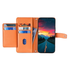 Étui portefeuille en cuir avec fermeture éclair et 2 sangles pour Samsung Galaxy S25 
