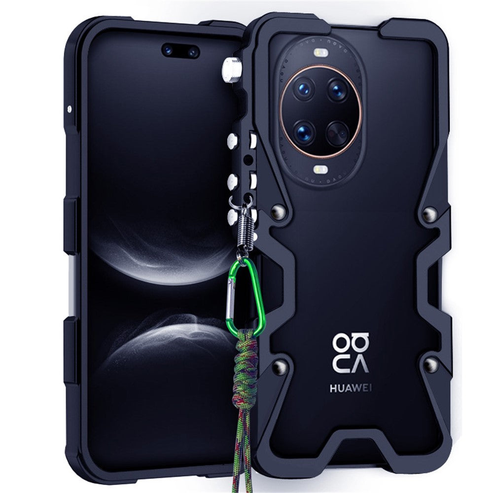 Für Huawei nova 14 Ultra 5G Stoßstangengehäuse Aluminiumlegierung Metall Telefon Shell Cover mit Gurt 