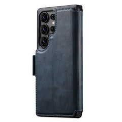 SUTENI Q-07 For Samsung Galaxy S23 Ultra Case Magnetic Color Splicing Cowhide Texture Leather Cover