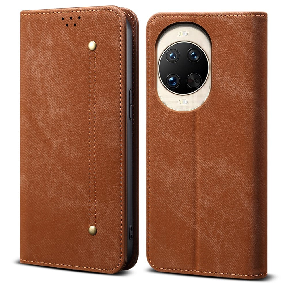 Coque en cuir anti-rayures pour Huawei Nova 14 5G, texture jean, support 