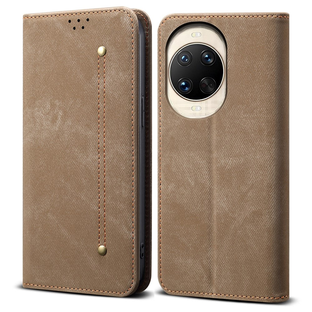 Coque en cuir anti-rayures pour Huawei Nova 14 5G, texture jean, support 