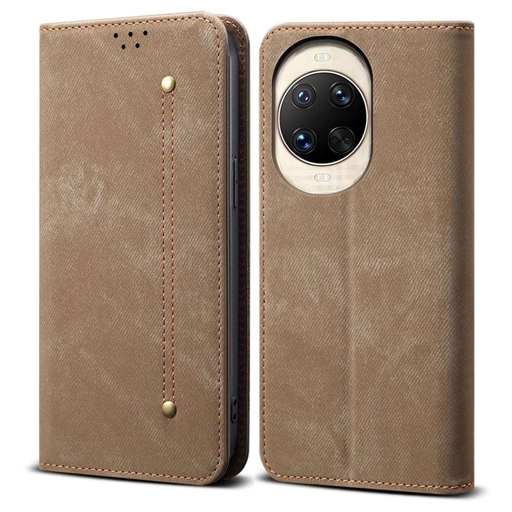 Coque en cuir anti-rayures pour Huawei Nova 14 Pro 5G, texture jean, support 