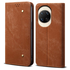 Coque en cuir anti-rayures pour Huawei Nova 14 Pro 5G, texture jean, support 