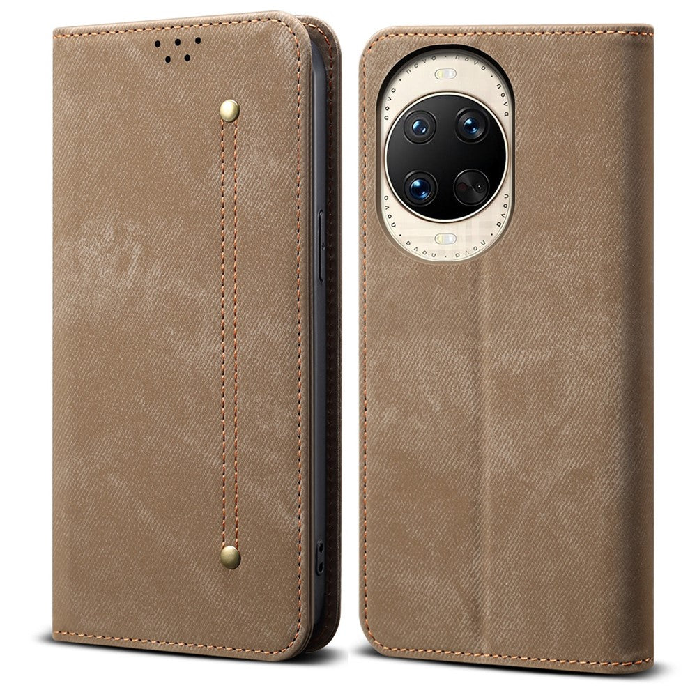 Coque en cuir anti-rayures pour Huawei Nova 14 Ultra 5G, texture jean, support 