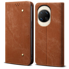 Coque en cuir anti-rayures pour Huawei Nova 14 Ultra 5G, texture jean, support 
