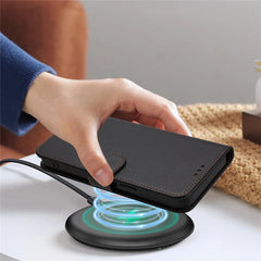 For iPhone 16 Pro Leather Case Wallet Stand Phone Cover with Wrist Strap