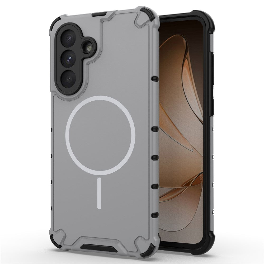 For Samsung Galaxy A36 5G Magnetic Case Corrugated Texture Heat Dissipation TPU + PC Phone Back Cover - TechGearPal