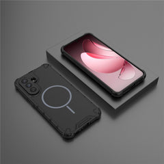 For Samsung Galaxy A56 5G Magnetic Case Corrugated Texture Heat Dissipation TPU + PC Phone Back Cover