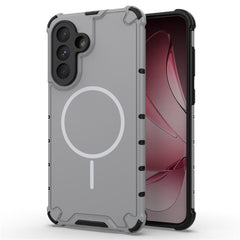 For Samsung Galaxy A56 5G Magnetic Case Corrugated Texture Heat Dissipation TPU + PC Phone Back Cover