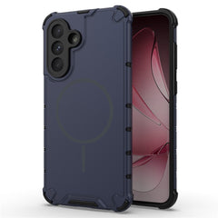 For Samsung Galaxy A56 5G Magnetic Case Corrugated Texture Heat Dissipation TPU + PC Phone Back Cover