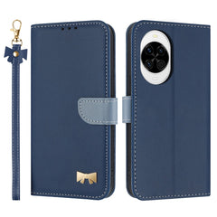 Étui portefeuille en cuir avec dragonne pour Huawei Nova 14 5G, motif nœud papillon 