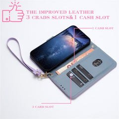 Étui portefeuille en cuir avec dragonne pour Huawei Nova 14 Pro 5G, motif nœud papillon 