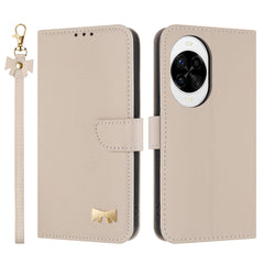 Étui portefeuille en cuir avec dragonne pour Huawei Nova 14 Pro 5G, motif nœud papillon 