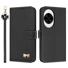 Étui portefeuille en cuir avec dragonne pour Huawei Nova 14 Pro 5G, motif nœud papillon 