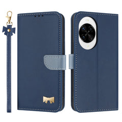 Étui portefeuille en cuir avec dragonne pour Huawei Nova 14 Pro 5G, motif nœud papillon 