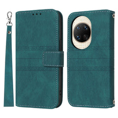 For Huawei nova 14 Ultra 5G Case Wallet Skin-Touch Leather Imprinted Phone Cover with Wrist Strap