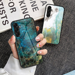 For Samsung Galaxy A17 5G / A26 5G Case Marble Pattern Tempered Glass + PC + TPU Protective Phone Cover