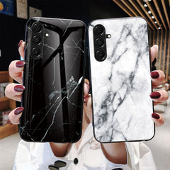 For Samsung Galaxy A17 5G / A26 5G Case Marble Pattern Tempered Glass + PC + TPU Protective Phone Cover