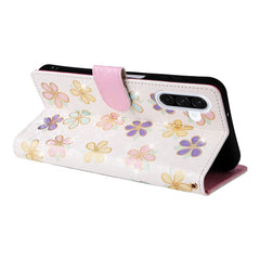 For Samsung Galaxy A17 5G / A26 5G Case RFID Blocking Flower Leather Phone Cover with Wrist Strap