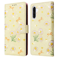 For Samsung Galaxy A17 5G / A26 5G Case RFID Blocking Flower Leather Phone Cover with Wrist Strap