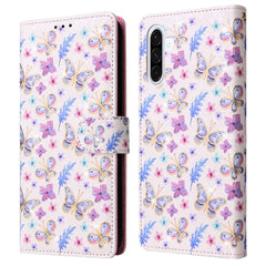For Samsung Galaxy A17 5G / A26 5G Case RFID Blocking Flower Leather Phone Cover with Wrist Strap