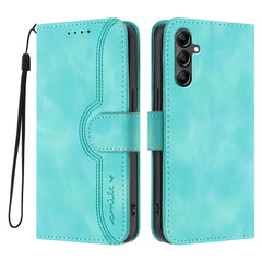 For Samsung Galaxy A17 5G / A26 5G Leather Case Wallet Stand Smile Imprinted Phone Cover with Strap