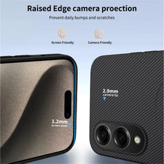 For Samsung Galaxy S25 Edge Case Compatible with MagSafe WANLONFENG TQ Series Carbon Fiber Texture PC TPU Phone Cover