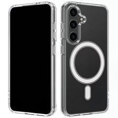 For Samsung Galaxy S23 FE Clear Case Compatible with MagSafe WANLONFENG LM2 Series Phone Cover (Big Lens Hole)