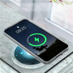 For Samsung Galaxy S24+ Clear Case Compatible with MagSafe WANLONFENG LM2 Series Phone Cover (Big Lens Hole)