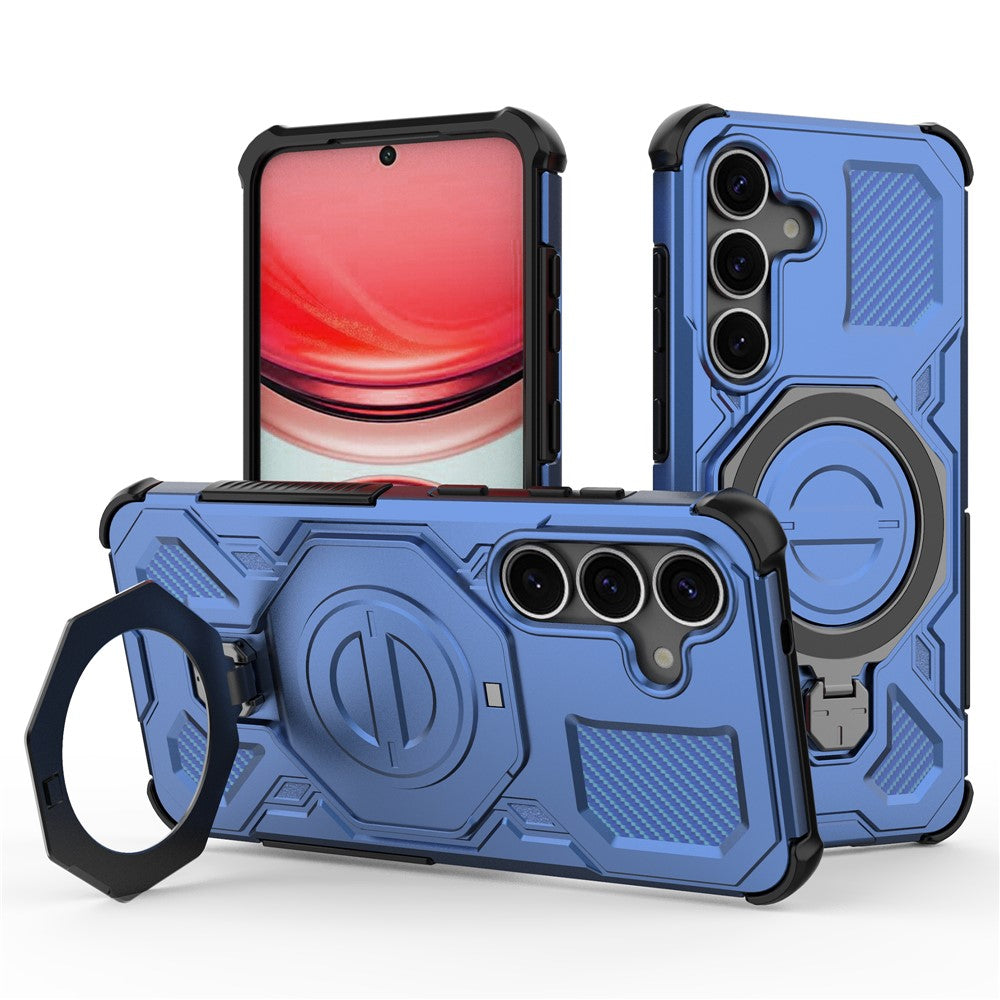 Coque magnétique rotative en métal pour Samsung Galaxy S25, coque arrière en PC et TPU 