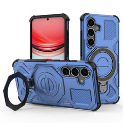 For Samsung Galaxy S25 Magnetic Case Rotating Metal Kickstand PC + TPU Phone Back Cover
