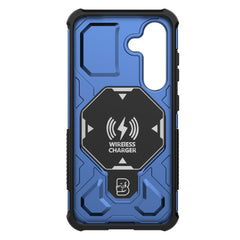 For Samsung Galaxy S25 Magnetic Case Rotating Metal Kickstand PC + TPU Phone Back Cover