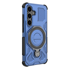 For Samsung Galaxy S25 Magnetic Case Rotating Metal Kickstand PC + TPU Phone Back Cover