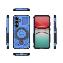 For Samsung Galaxy S25 Magnetic Case Rotating Metal Kickstand PC + TPU Phone Back Cover