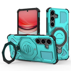 For Samsung Galaxy S25 Magnetic Case Rotating Metal Kickstand PC + TPU Phone Back Cover