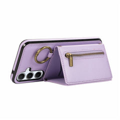 For Samsung Galaxy A36 5G Leather Back Cover Zipper Wallet Kickstand Phone Case with Shoulder Strap