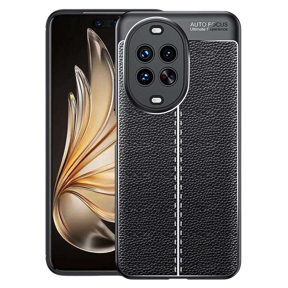 Coque souple en TPU pour Huawei Nova 14 Ultra 5G, texture Litchi, noire 