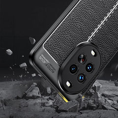 Coque souple en TPU pour Huawei Nova 14 Ultra 5G, texture Litchi, noire 