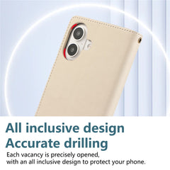 For iPhone 16 Case Multi Card Slots Zipper Leather Phone Cover with Wrist Strap