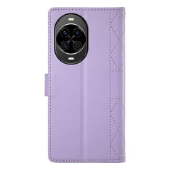 For Huawei nova 14 5G Case Rhombus Stitching Wallet Stand Leather Phone Cover with Long  /  Short Strap