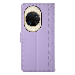 For Huawei nova 14 Ultra 5G Case Rhombus Stitching Wallet Stand Leather Phone Cover with Long  /  Short Strap