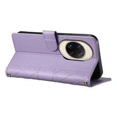 For Huawei nova 14 Ultra 5G Case Rhombus Stitching Wallet Stand Leather Phone Cover with Long  /  Short Strap
