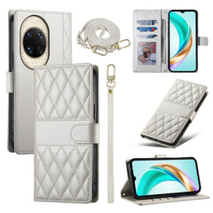 For Huawei nova 14 Ultra 5G Case Rhombus Stitching Wallet Stand Leather Phone Cover with Long  /  Short Strap