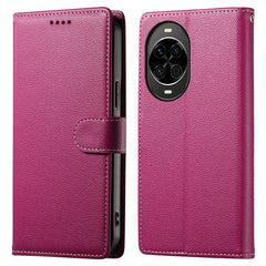 Coque portefeuille magnétique en cuir texturé Litchi pour Huawei Nova 14 5G avec dragonne 