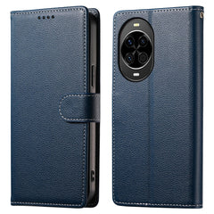 Coque portefeuille magnétique en cuir texturé Litchi pour Huawei Nova 14 5G avec dragonne 