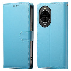 Coque portefeuille magnétique en cuir texturé Litchi pour Huawei Nova 14 5G avec dragonne 