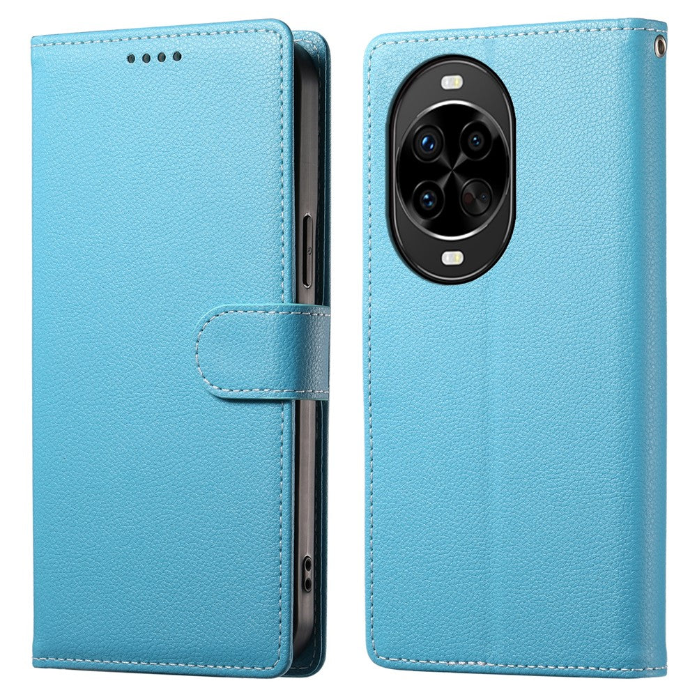 Coque portefeuille magnétique en cuir texturé Litchi pour Huawei Nova 14 Pro 5G avec dragonne 