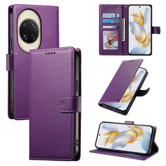 For Huawei nova 14 Ultra 5G Case Magnetic Snap Litchi Texture Leather Wallet Phone Cover with Wrist Strap