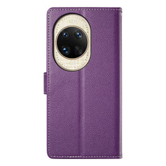 For Huawei nova 14 Ultra 5G Case Magnetic Snap Litchi Texture Leather Wallet Phone Cover with Wrist Strap